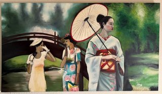 Cuadro Geishas en el Jardín