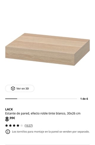 Lack Estante pared efecto roble tinte blanco Ikea