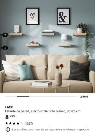 Lack Estante pared efecto roble tinte blanco Ikea