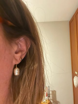 Pendientes de perlas barrocas doradas