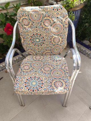 4 Sillas Terraza de aluminio con Fundas