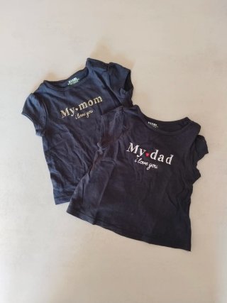 Conjunto 2 Camisetas I Love Mom & Dad 6m Kiabi
