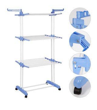 Stendibiancheria verticale 3 ripiani blu