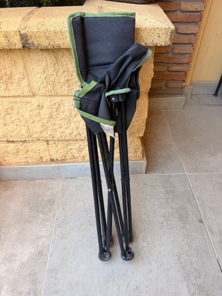 Silla plegable campo/pesca negra y verde