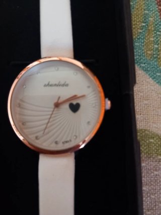 Reloj de pulsera mujer Shenluo blanco y oro