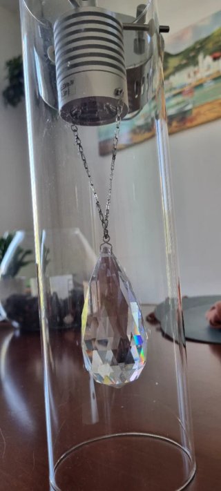 Lámpara colgante con gota de cristal de roca