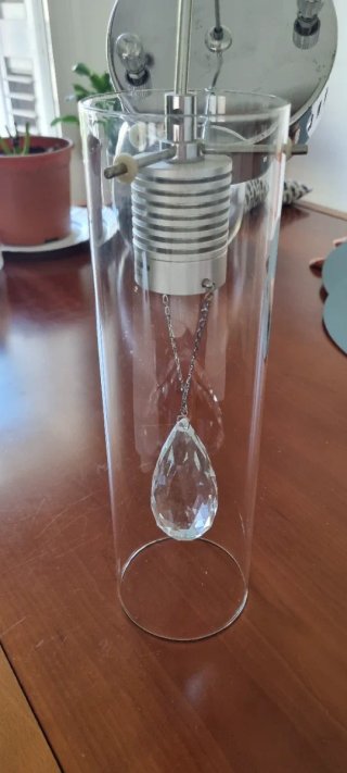 Lámpara colgante con gota de cristal de roca