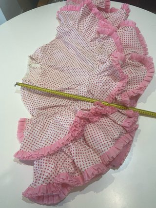 60 falda  flamenca volantes lunares rosa
