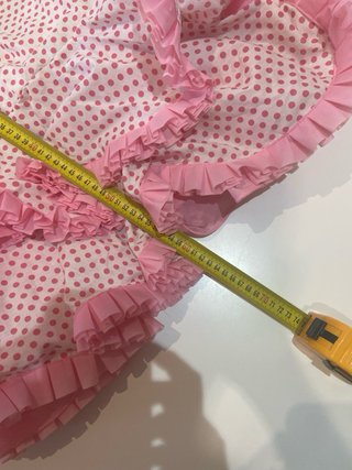 60 falda  flamenca volantes lunares rosa