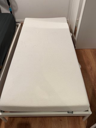 Cama individual 90x200 con colchón y somier