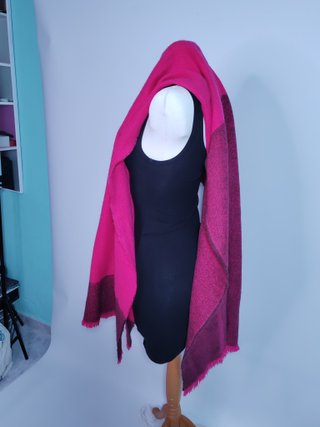 Bufanda súper grande magenta y rosa