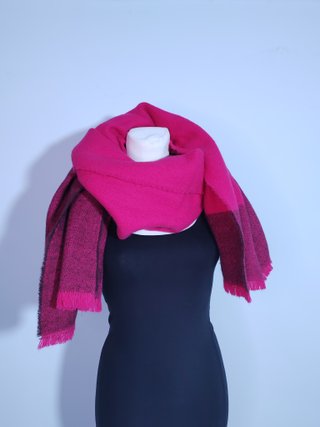 Bufanda súper grande magenta y rosa