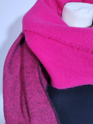 Bufanda súper grande magenta y rosa