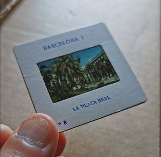 1974 Barcelona, Plaza Real, Diapositiva antigua
