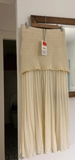 Falda Zara Beige