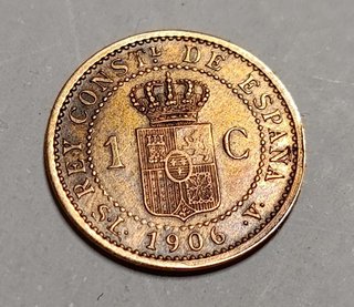 Moneda cobre 1 céntimo 1906*6 Alfonso XIII MBC