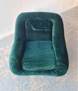 Sillón Space Age Verde Terciopelo | Años 70