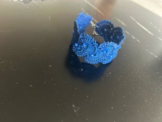Bracciale uncinetto fatto a mano blu