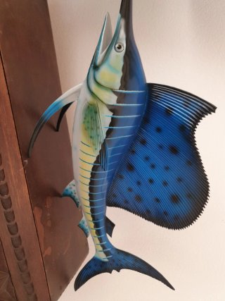 Pez Espada azul decorativo.