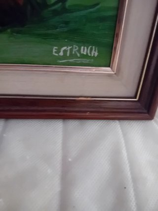 Cuadro Óleo de una cesta de flores