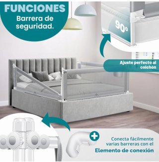 Barrera de Cama KESSER 180cm Gris Claro