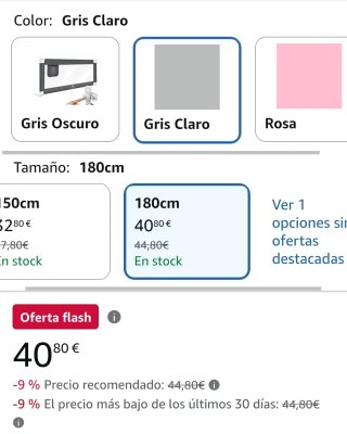 Barrera de Cama KESSER 180cm Gris Claro
