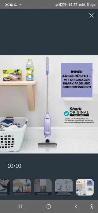 Shark VacMop 2 en 1 Aspiradora y Mopa