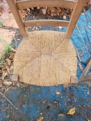 2 sedie vintage paglia e legno