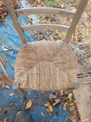 2 sedie vintage paglia e legno