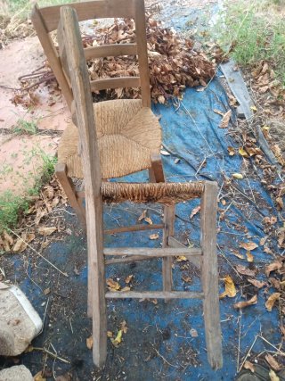 2 sedie vintage paglia e legno