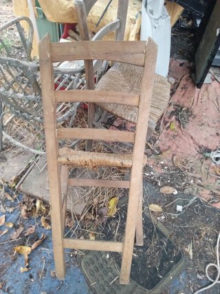 2 sedie vintage paglia e legno