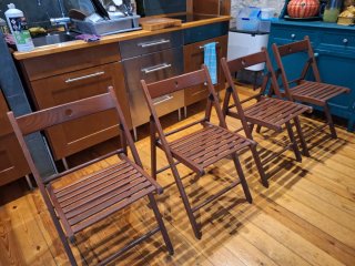 Sillas plegables de madera Ikea (4 unidades)