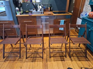 Sillas plegables de madera Ikea (4 unidades)