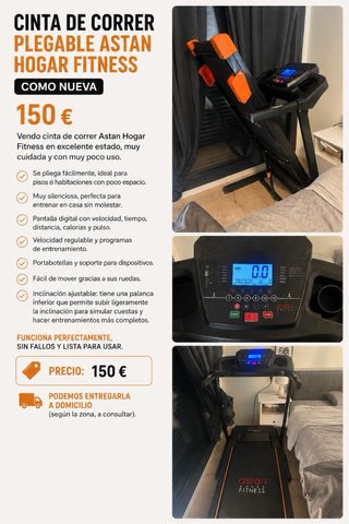 Cinta de correr plegable Astan Hogar Fitness