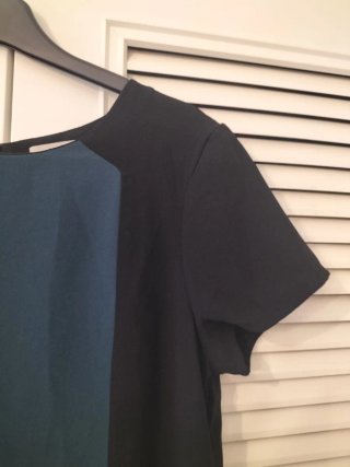 Vestido corto Springfield negro y verde