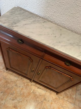 Mueble aparador madera mármol