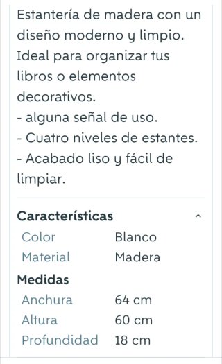 Estantería blanca de madera
