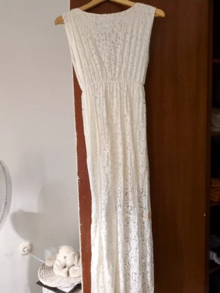 Vestido blanco boho talla única
