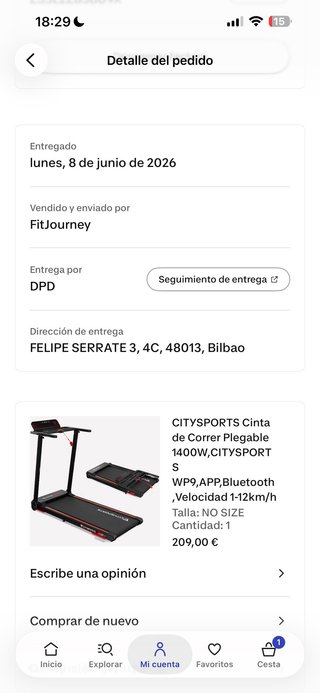 Cinta de correr Citysports 1400W plegable nueva