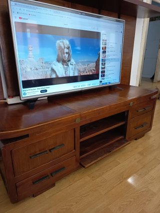 Mueble TV estilo oriental. Madera de teca y bambú