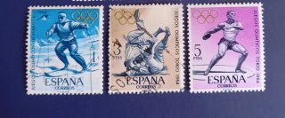Sellos  Juegos Olímpicos Tokio e Imsbruk 1964