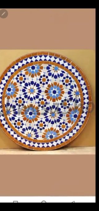Mesa redonda mosaico artesanal