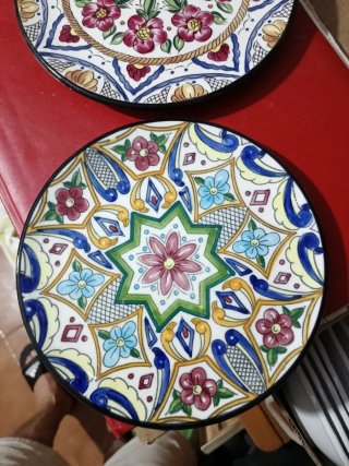 2 Platos Decorativos Cerámica
