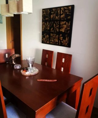 Mesa extensible fresno macizo + 6 sillas | 210 cm