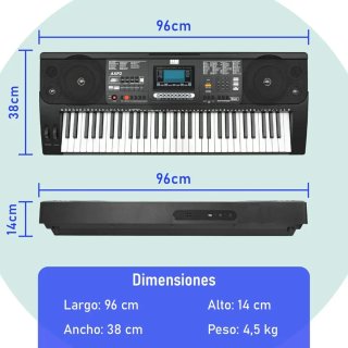 Axus Piano Con Teclado Electrónico