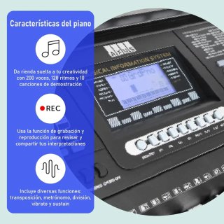 Axus Piano Con Teclado Electrónico