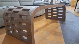 Mesa de centro madera y cristal diseño