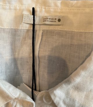 Vestito Zara bianco ampio in lino