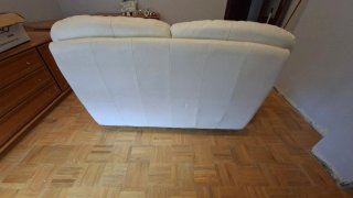 Sofá de piel sintética blanco