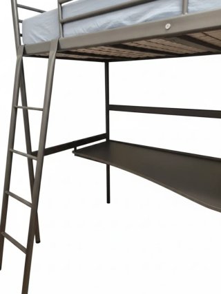 Cama alta individual con escritorio. Sin colchón